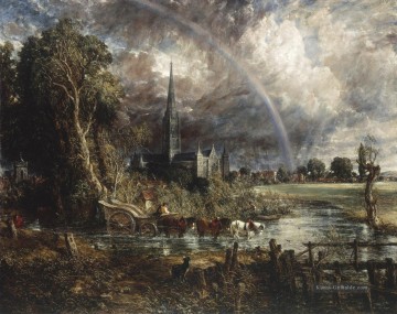  Constable Werke - Salisbury Kathedrale von den Wiesen John Constable romantische